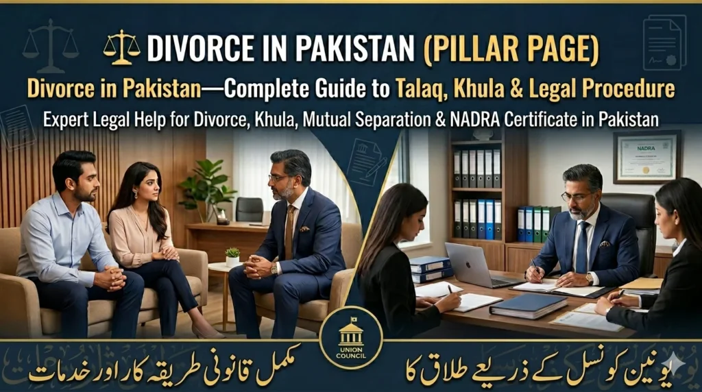 Divorce in Pakistan legal procedure Talaq Khula NADRA certificate guide